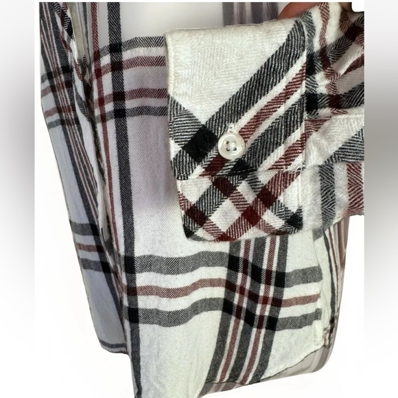 Rails Shirt S M Hunter White Navy Plaid Button Flannel Top 90s Grunge California - Picture 6 of 10